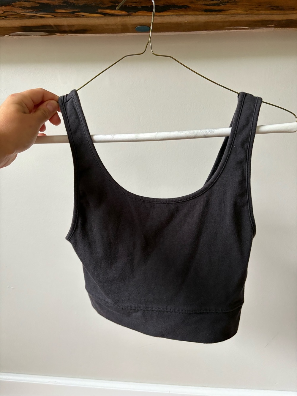 American Eagle Outfitters Black Scoop Crop Tank